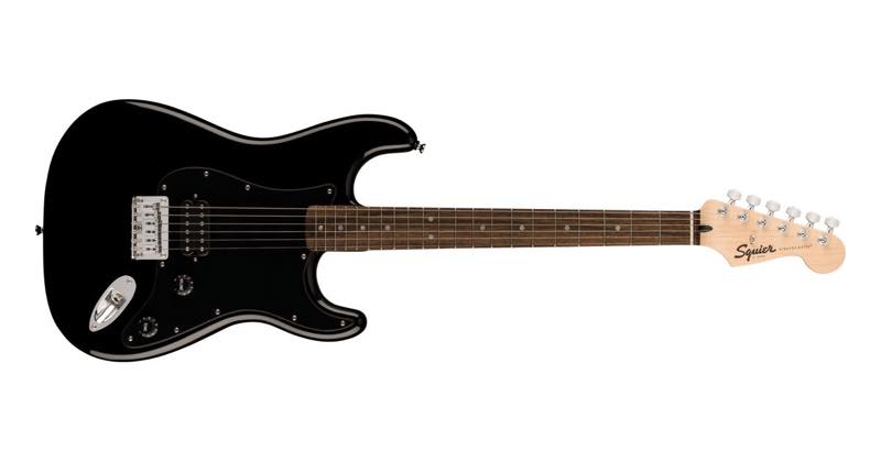 Squier Sonic Stratocaster HT H electric guitar in Black with a single bridge humbucker